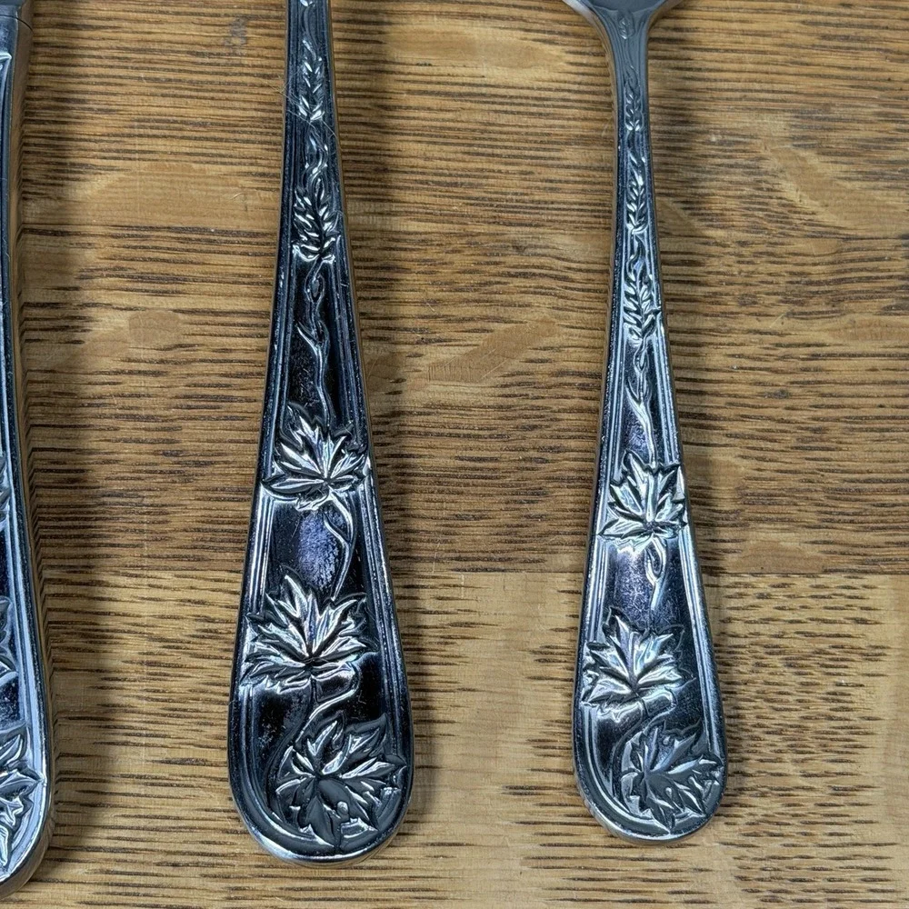 Retroneu Tuileries Leaf Garden Flatware 5 Piece Place Setting Dinner Service